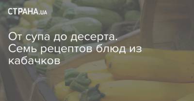 От супа до десерта. Семь рецептов блюд из кабачков - strana.ua