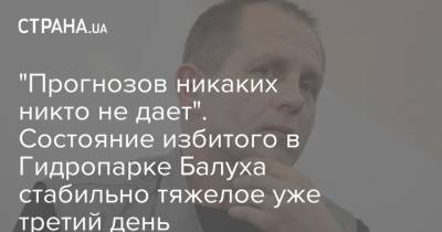 Владимир Балух - Ирина Геращенко - "Прогнозов никаких никто не дает". Состояние избитого в Гидропарке Балуха стабильно тяжелое уже третий день - strana.ua