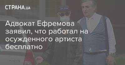 Михаил Ефремов - Эльман Пашаев - Елизавета Шаргородская - Адвокат Ефремова заявил, что работал на осужденного артиста бесплатно - strana.ua - Москва - Украина