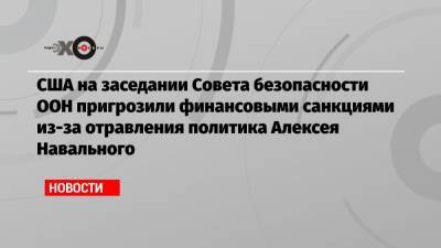 Алексей Навальный - Василий Небензя - Совета Безопасности - США на заседании Совета безопасности ООН пригрозили финансовыми санкциями из-за отравления политика Алексея Навального - echo.msk.ru - Москва - Россия - США - Англия - Бельгия - Германия - Эстония