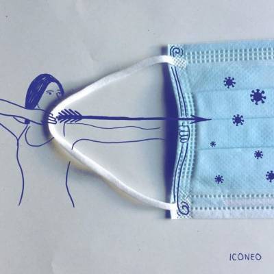 Когда карантин — вдохновляет: художник создает иллюстрации, используя медицинские маски для лица (ФОТО) - enovosty.com