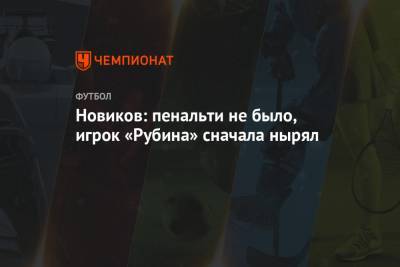 Кирилл Новиков - Новиков: пенальти не было, игрок «Рубина» сначала нырял - championat.com - Москва
