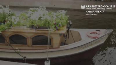По каналу Грибоедова проплыл корабль с десятками петуний - piter.tv - Санкт-Петербург