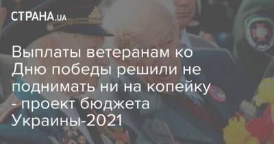 Выплаты ветеранам ко Дню победы решили не поднимать ни на копейку - проект бюджета Украины-2021 - strana.ua - Украина