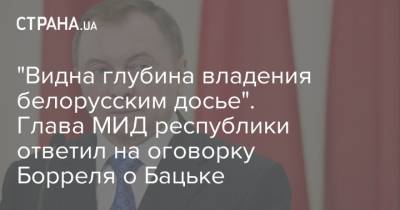 Александр Лукашенко - Жозеп Боррель - Владимир Макей - "Видна глубина владения белорусским досье". Глава МИД республики ответил на оговорку Борреля о Бацьке - strana.ua - Украина - Брюссель