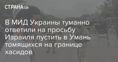 Евгений Енин - В МИД Украины туманно ответили на просьбу Израиля пустить в Умань томящихся на границе хасидов - strana.ua - Украина - Израиль