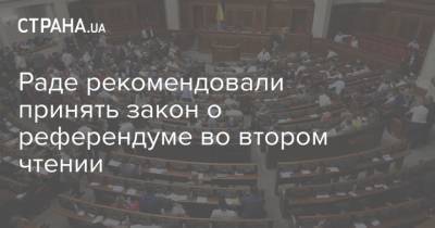 Руслан Стефанчук - Раде рекомендовали принять закон о референдуме во втором чтении - strana.ua