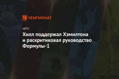 Льюис Хэмилтон - Деймон Хилл - Хилл поддержал Хэмилтона и раскритиковал руководство Формулы-1 - championat.com