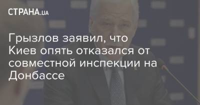 Борис Грызлов - Грызлов заявил, что Киев опять отказался от совместной инспекции на Донбассе - strana.ua - Украина - Киев - Донбасс