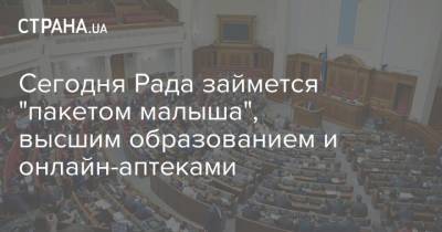 Сегодня Рада займется "пакетом малыша", высшим образованием и онлайн-аптеками - strana.ua - Украина - Парламент