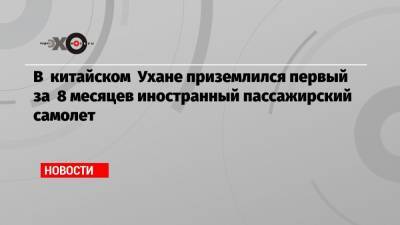 В китайском Ухане приземлился первый за 8 месяцев иностранный пассажирский самолет - echo.msk.ru - Китай - Южная Корея - Ухань