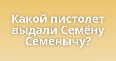 Какой пистолет выдали Семёну Семёнычу? - skuke.net - Италия