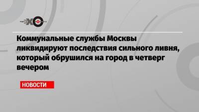 Сергей Собянин - Коммунальные службы Москвы ликвидируют последствия сильного ливня, который обрушился на город в четверг вечером - echo.msk.ru - Москва - Московская обл. - Солнечногорск - Сергей