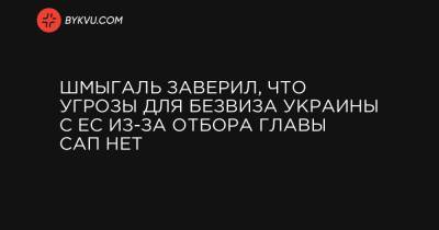 Назар Холодницкий - Шмыгаль заверил, что угрозы для безвиза Украины с ЕС из-за отбора главы САП нет - bykvu.com - США - Украина