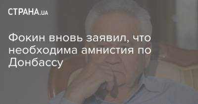 Витольд Фокин - Фокин вновь заявил, что необходима амнистия по Донбассу - strana.ua - Украина - Донбасс