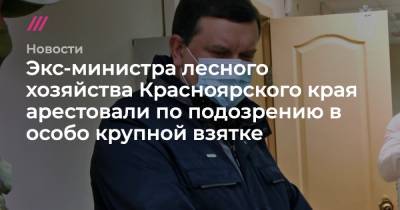 Экс-министра лесного хозяйства Красноярского края арестовали по подозрению в особо крупной взятке - tvrain.ru - Красноярский край