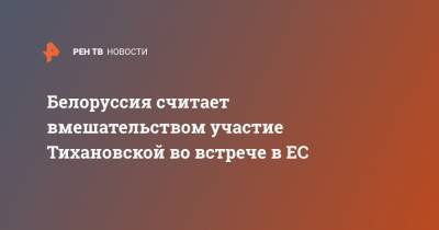 Анатолий Глаз - Светлана Тихановская - Белоруссия считает вмешательством участие Тихановской во встрече в ЕС - ren.tv - Белоруссия - Брюссель