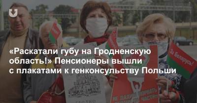 «Раскатали губу на Гродненскую область!» Пенсионеры вышли с плакатами к генконсульству Польши в Гродно - news.tut.by - Белоруссия - Польша