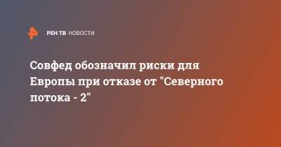 Сергей Цеков - Вальдемар Гердт - Совфед обозначил риски для Европы при отказе от "Северного потока - 2" - ren.tv - Россия - Германия
