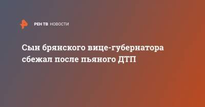 Александр Резунов - Максим Резунов - Сын брянского вице-губернатора сбежал после пьяного ДТП - ren.tv - Брянск - Брянская обл.