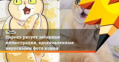 Парень рисует забавные иллюстрации, вдохновленные вирусными фото кошек - ridus.ru - Индонезия