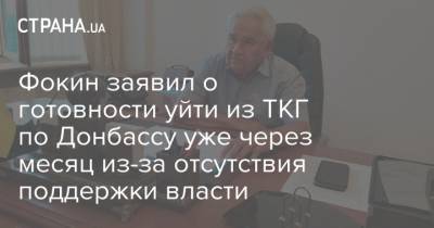 Владимир Зеленский - Витольд Фокин - Фокин заявил о готовности уйти из ТКГ по Донбассу уже через месяц из-за отсутствия поддержки власти - strana.ua - Украина - Донбасс