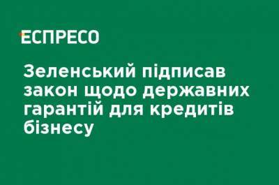 Владимир Зеленский - Зеленский подписал закон о государственных гарантиях для кредитов бизнеса - ru.espreso.tv - Украина