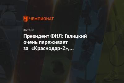 Игорь Ефремов - Президент ФНЛ: Галицкий очень переживает за «Краснодар-2», присутствует на матчах - championat.com - Россия