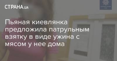 Пьяная киевлянка предложила патрульным взятку в виде ужина с мясом у нее дома - strana.ua - Киев