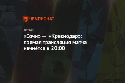 Андрей Веретешкин - Сергей Карасев - Дмитрий Чельцов - «Сочи» — «Краснодар»: прямая трансляция матча начнётся в 20:00 - championat.com - Москва - Санкт-Петербург - Сочи - Краснодар