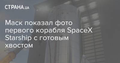 Илон Маск - Маск показал фото первого корабля SpaceX Starship с готовым хвостом - strana.ua