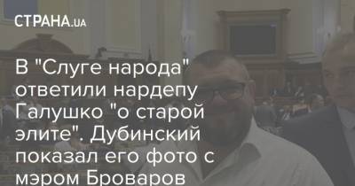 Владимир Зеленский - Александр Дубинский - Игорь Сапожко - В "Слуге народа" ответили нардепу Галушко "о старой элите". Дубинский показал его фото с мэром Броваров - strana.ua - Украина - Киев