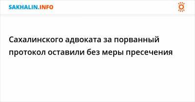 Сахалинского адвоката за порванный протокол оставили без меры пресечения - sakhalin.info - Россия