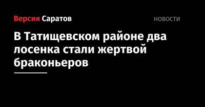 В Татищевском районе два лосенка стали жертвой браконьеров - nversia.ru - Саратовская обл.