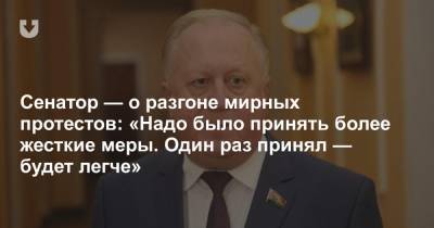 Сенатор — о разгоне мирных протестов: «Надо было принять более жесткие меры. Один раз принял — будет легче» - news.tut.by - Белоруссия