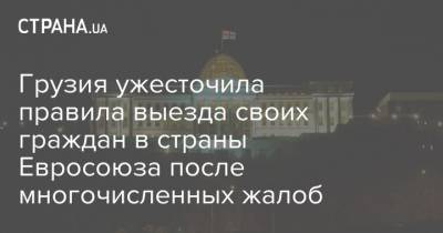 Грузия ужесточила правила выезда своих граждан в страны Евросоюза после многочисленных жалоб - strana.ua - Украина - Грузия