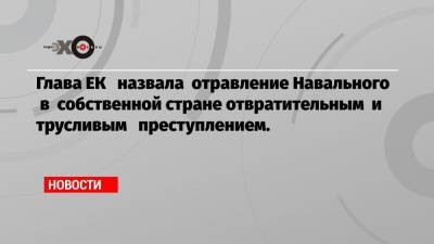 Жозеп Боррель - Глава ЕК назвала отравление Навального в собственной стране отвратительным и трусливым преступлением. - echo.msk.ru - Россия - Ляйен