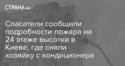 Спасатели сообщили подробности пожара на 24 этаже высотки в Киеве, где сняли хозяйку с кондиционера - strana.ua - Киев - Гсчс