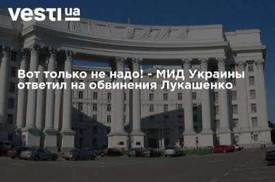 Сергей Лавров - Александр Лукашенко - Вот только не надо! - МИД Украины ответил на обвинения Лукашенко - vesti.ua - Украина - Белоруссия - Польша - Литва - Чехия