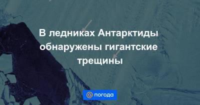 В ледниках Антарктиды обнаружены гигантские трещины - news.mail.ru - Голландия - Антарктида