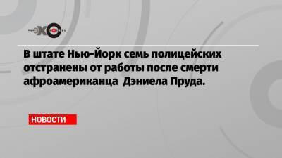 В штате Нью-Йорк семь полицейских отстранены от работы после смерти афроамериканца Дэниела Пруда. - echo.msk.ru - Нью-Йорк - шт. Нью-Йорк - Рочестер