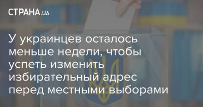 У украинцев осталось меньше недели, чтобы успеть изменить избирательный адрес перед местными выборами - strana.ua