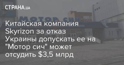 Китайская компания Skyrizon за отказ Украины допускать ее на "Мотор сич" может отсудить $3,5 млрд - strana.ua - Китай - Украина