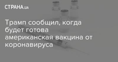 Дональд Трамп - Трамп сообщил, когда будет готова американская вакцина от коронавируса - strana.ua - США - county Johnson