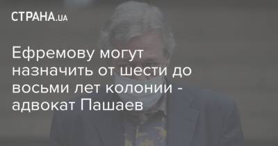 Михаил Ефремов - Эльман Пашаев - Ефремову могут назначить от шести до восьми лет колонии - адвокат Пашаев - strana.ua - Москва - Украина