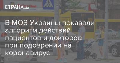 В МОЗ Украины показали алгоритм действий пациентов и докторов при подозрении на коронавирус - strana.ua - Украина - Киевская обл.