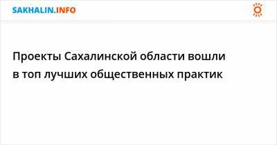 Проекты Сахалинской области вошли в топ лучших общественных практик - sakhalin.info - Сахалинская обл.