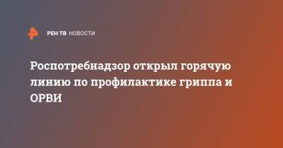 Роспотребнадзор открыл горячую линию по профилактике гриппа и ОРВИ - ren.tv - Москва