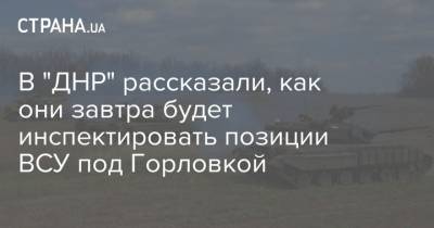 В "ДНР" рассказали, как они завтра будет инспектировать позиции ВСУ под Горловкой - strana.ua - Украина - ДНР - Горловка - Сцкк