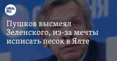 Владимир Зеленский - Алексей Пушков - Пушков высмеял Зеленского, из-за мечты исписать песок в Ялте. «Вновь попал впросак» - ura.news - Крым - Ukraine - Пермский край